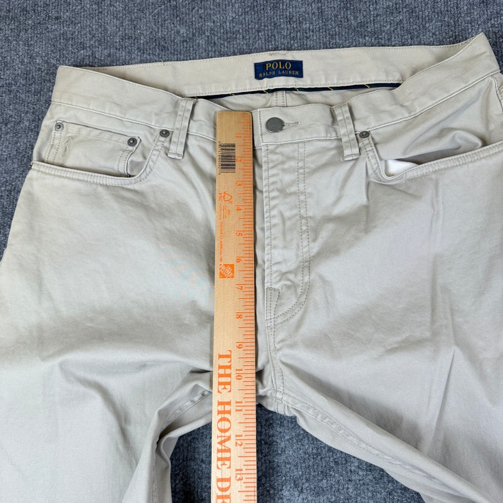 Polo Ralph Lauren Pants Mens 34x32 Brown Varick Slim Straight Chino Stretch - Picture 11 of 12